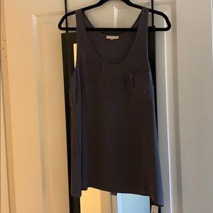 Grey silk sleeveless top